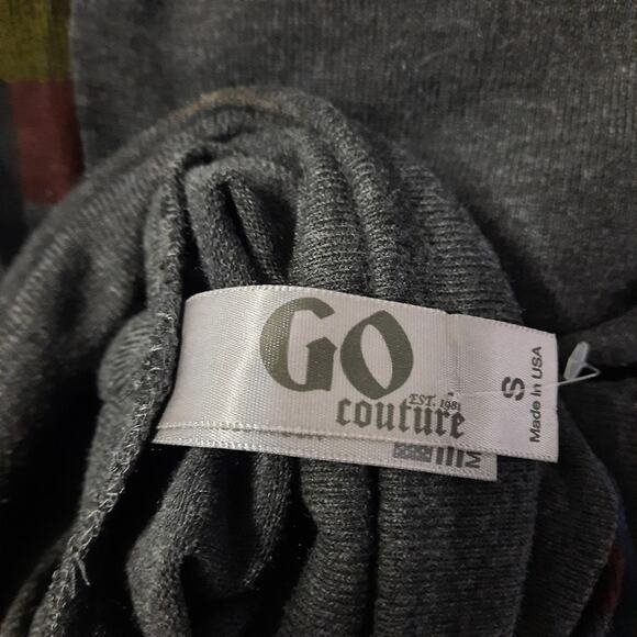 Go Couture Tunic Top Women Small Gray Turtleneck Long Sleeve Casual Asymmetrical - Picture 8 of 9